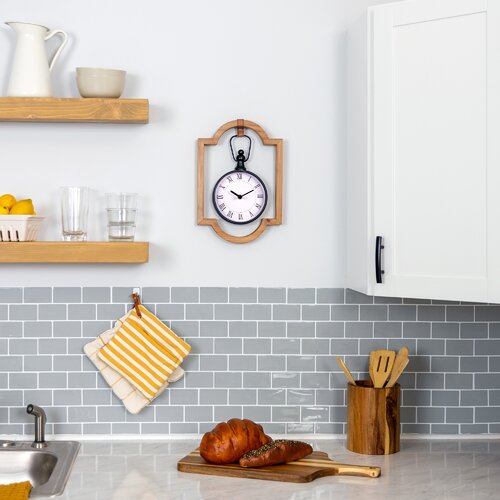 Wayfair Kitchen Clocks   Kitchen Wood Wall Clock 